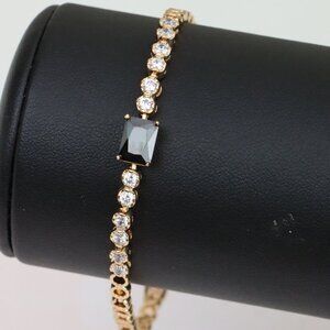 Gold Plated Yellow Bracelet with Black and White Stones, XPBL0630